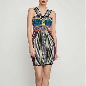 BCBG Max Azria Mixed Print Bodycon Sheath Dress M